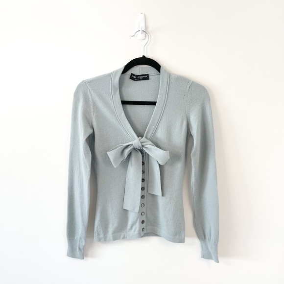 ✨HOST PICK✨Authentic Dolce & Gabbana Bow Tie Cardigan Size 40 IT / 4 US - Picture 3 of 13